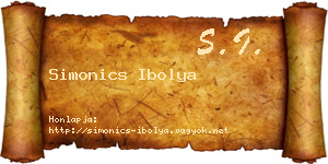 Simonics Ibolya névjegykártya